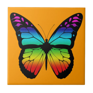 Carreau Tuile colorée de papillon
