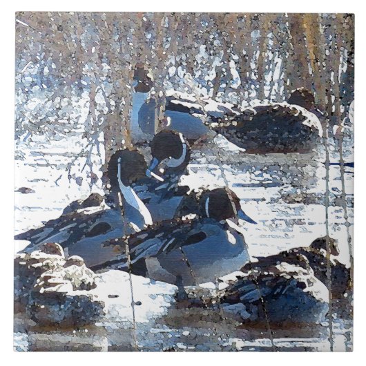 Carreau Tuile d'animaux de faune d'oiseaux de canard de (Devant)