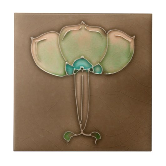 Carreau Tuile d'antiquité de reproduction de Nouveau de (Devant)