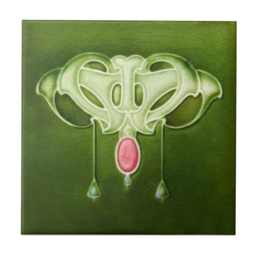 Carreau Tuile d'antiquité de reproduction de Nouveau de (Devant)