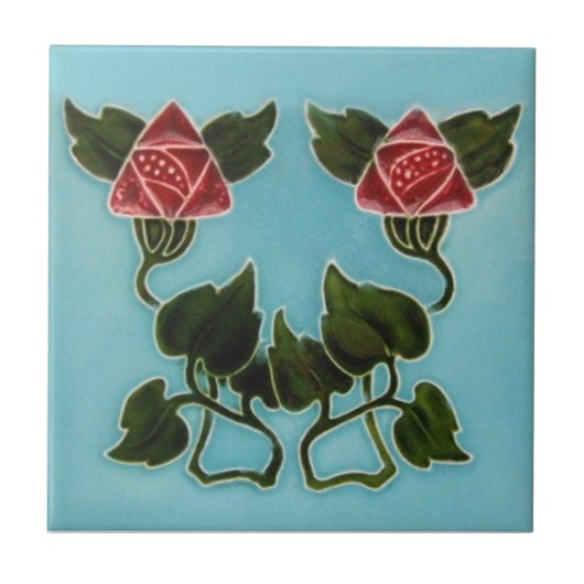 Carreau Tuile d'antiquité de reproduction de Nouveau de (Devant)