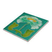 Carreau Tuile d'antiquité de reproduction de Nouveau de (Côté)