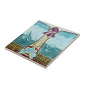 Carreau Tuile d'antiquité de reproduction de Nouveau de (Côté)