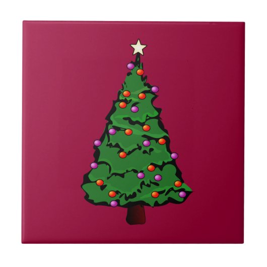 Carreau Tuile d'arbre de Noël (Devant)