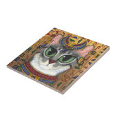 Carreau Tuile d'art de Bastet d'Egyptien de chat de déesse (Côté)