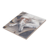 Carreau Tuile d'art de chien de princesse Alia Borzoi (Côté)