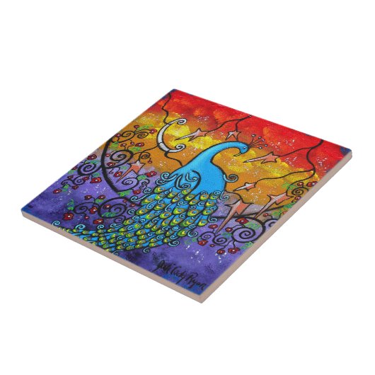 Carreau Tuile d'art Peacock Enchantantantant (Côté)