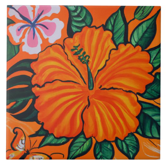 Carreau Tuile d'art tropical et hawaïen (Devant)