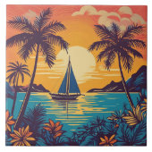 Carreau Tuile d'art tropical et hawaïen (Devant)