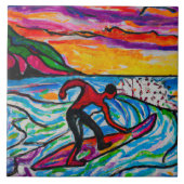 Carreau Tuile d'art tropical et hawaïen (Devant)