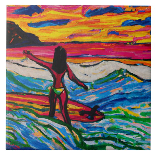 Carreau Tuile d'art tropical et hawaïen (Devant)