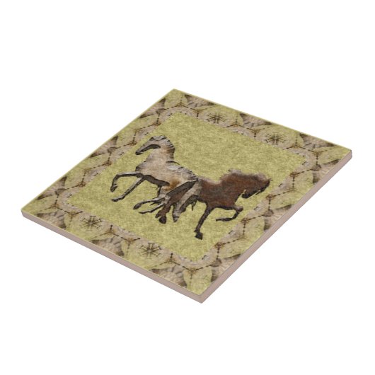 Carreau Tuile de 2 CHEVAUX (Côté)