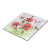 Carreau Tuile de "3 pavots" (Côté)