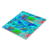 Carreau tuile de baleines sous-marines (Côté)