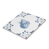 Carreau Tuile de buccin de Delft avec des coins de rouleau (Côté)