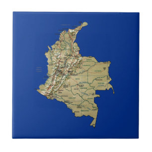 Carreau Tuile de carte de la Colombie