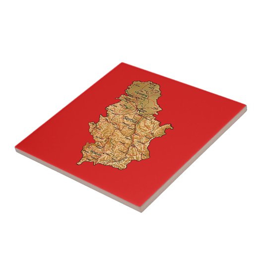 Carreau Tuile de carte de la Serbie (Côté)