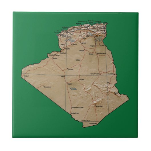 Carreau Tuile de carte de l'Algérie (Devant)