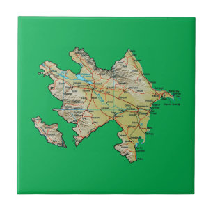 Carreau Tuile de carte de l'Azerbaïdjan