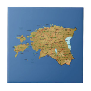 Carreau Tuile de carte de l'Estonie