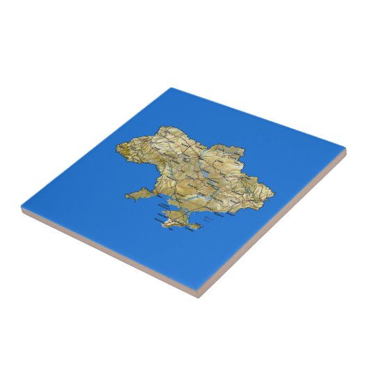 Carreau Tuile de carte de l'Ukraine (Côté)
