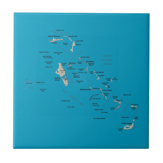 Carreau Tuile de carte des Bahamas (Devant)