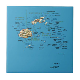 Carreau Tuile de carte des Fidji