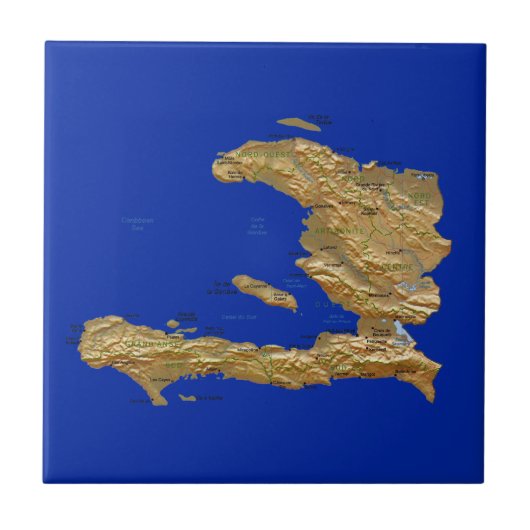 Carreau Tuile de carte d'Haïti (Devant)