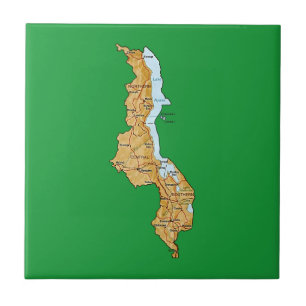 Carreau Tuile de carte du Malawi
