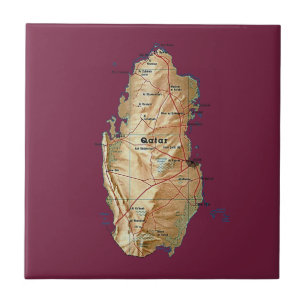 Carreau Tuile de carte du Qatar