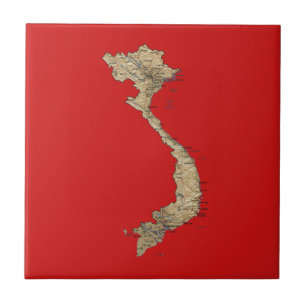 Carreau Tuile de carte du Vietnam