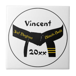 Carreau Tuile de ceinture noire de troisième degré d'art