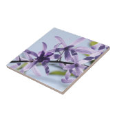 Carreau Tuile de céramique à fleurs violettes (Côté)