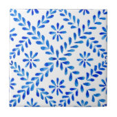 Carreau Tuile de céramique bleue de style méditerranéen (Devant)