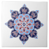 Carreau Tuile de céramique décorative avec médaillon bleu& (Devant)