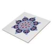 Carreau Tuile de céramique décorative avec médaillon bleu& (Côté)