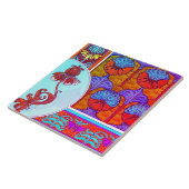 Carreau Tuile de céramique florale Art nouveau (Côté)