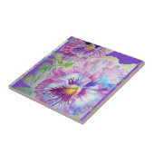 Carreau Tuile de céramique florale de couleur passoire pou (Côté)