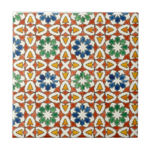 Carreau Tuile de céramique florale, petite (4,25 po x 4,2