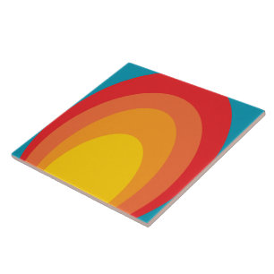 Carreau Tuile de céramique motif rétro des années 60 les a