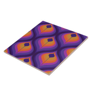 Carreau Tuile de céramique motif rétro des années 60 les a