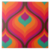 Carreau Tuile de céramique motif rétro des années 60 les a (Devant)