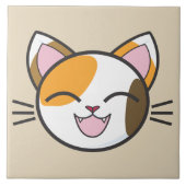 Carreau tuile de chat heureuse (Devant)