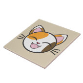 Carreau tuile de chat heureuse (Côté)