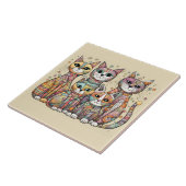 Carreau tuile de chats apaisants (Côté)