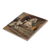 Carreau Tuile de cheval de dressage (Côté)