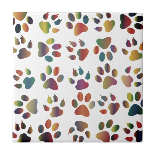 Carreau Tuile de chien de mâchoires multicouleurs (Devant)