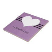 Carreau Tuile de coeur moderne violet (Côté)