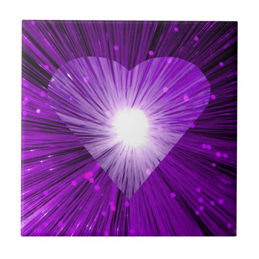 Carreau Tuile de coeur pourpre (Devant)