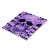 Carreau Tuile de collage de crâne violet celtique (Côté)